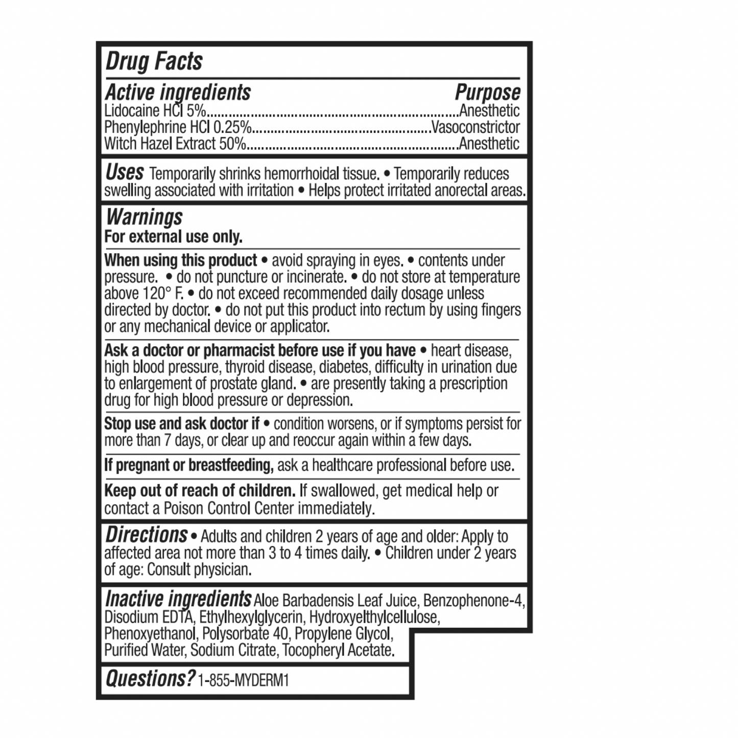 Clinical-Strength Lidocaine Soothing Hemorrhoid Spray