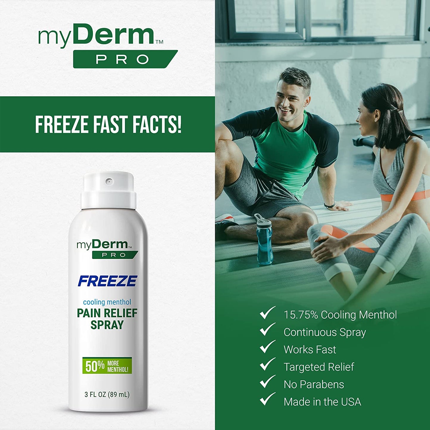 FREEZE Pain Relief 15%+ Cooling Menthol Spray